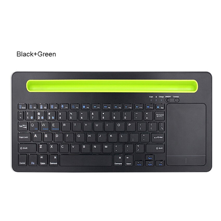 Universal Slim Portable Bluetooth-compatible Keyboard With USB Cable Built in Rechargeable Battery Touch Mouse Touch Keyboard: black