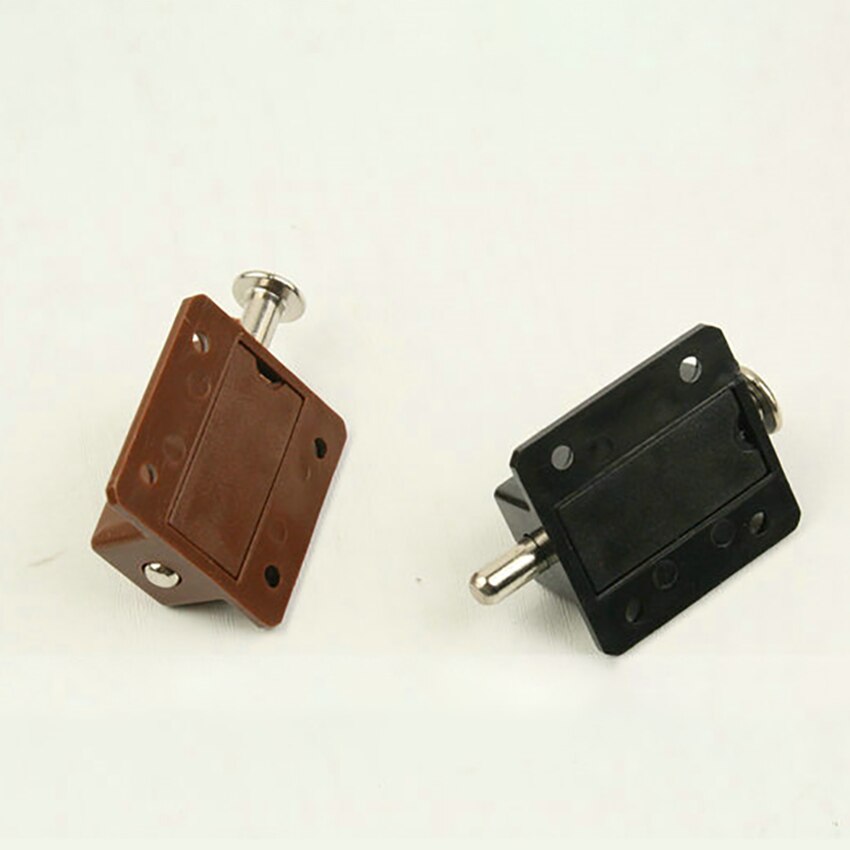 Modern Window Cabinet Push Button Plastic Spring Load Automatic Door Bolt Latches Lock for Wooden Cupboard Wardrobe Doors Gates