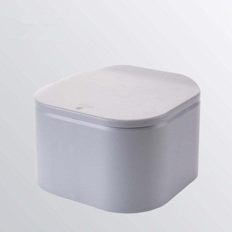 Mini Double-layer Waste Bins Multi-function Desktop Pressure Capped Trash Box Can Kitchen Office Garbage Storage Bucket 1piece: gray
