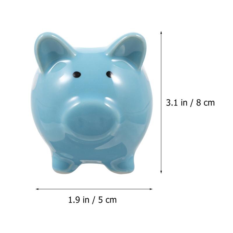 2pcs Cartoon Piggy Saving Pot Ceramic Coin Bank Lovely Kids Room Ornament