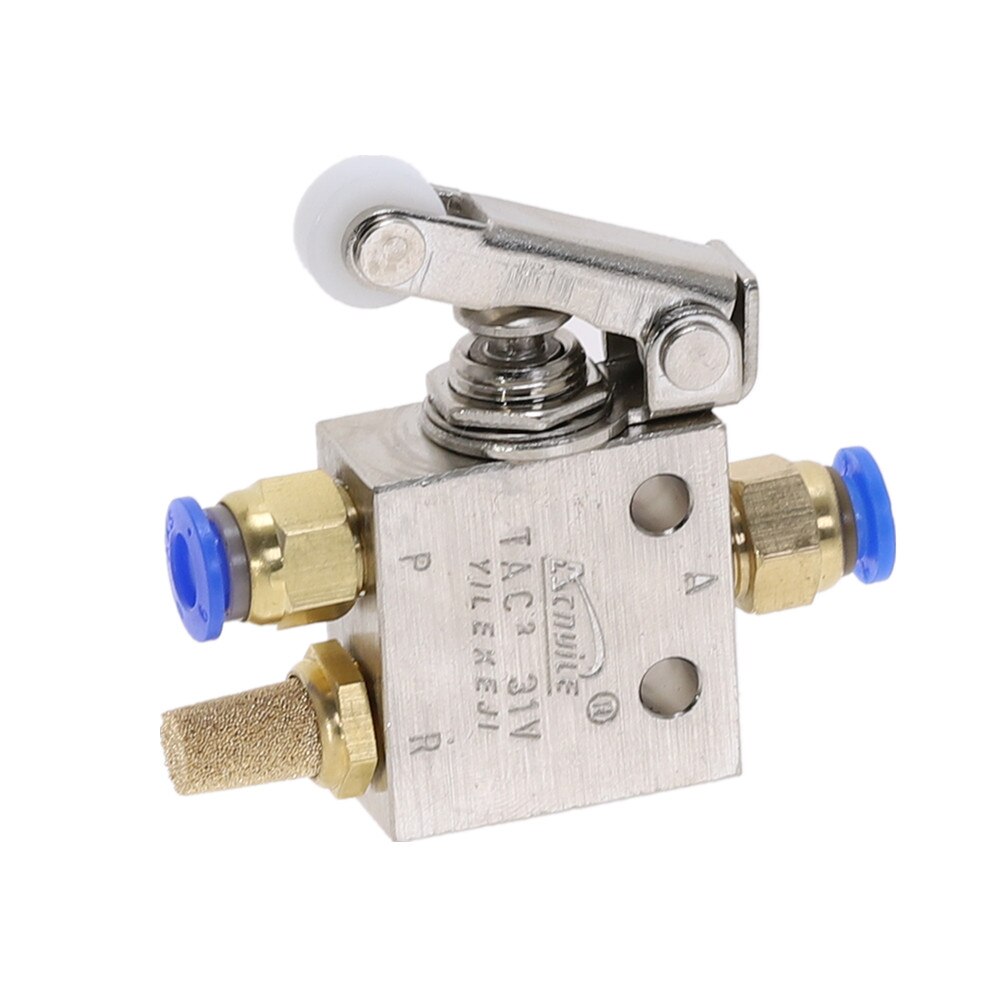 TAC2-31P Exhaust valve 2 Position 3 Way Roller Lever Mechanical Valve Pneumatic valve switch 1/8" Female Thread w Fittings