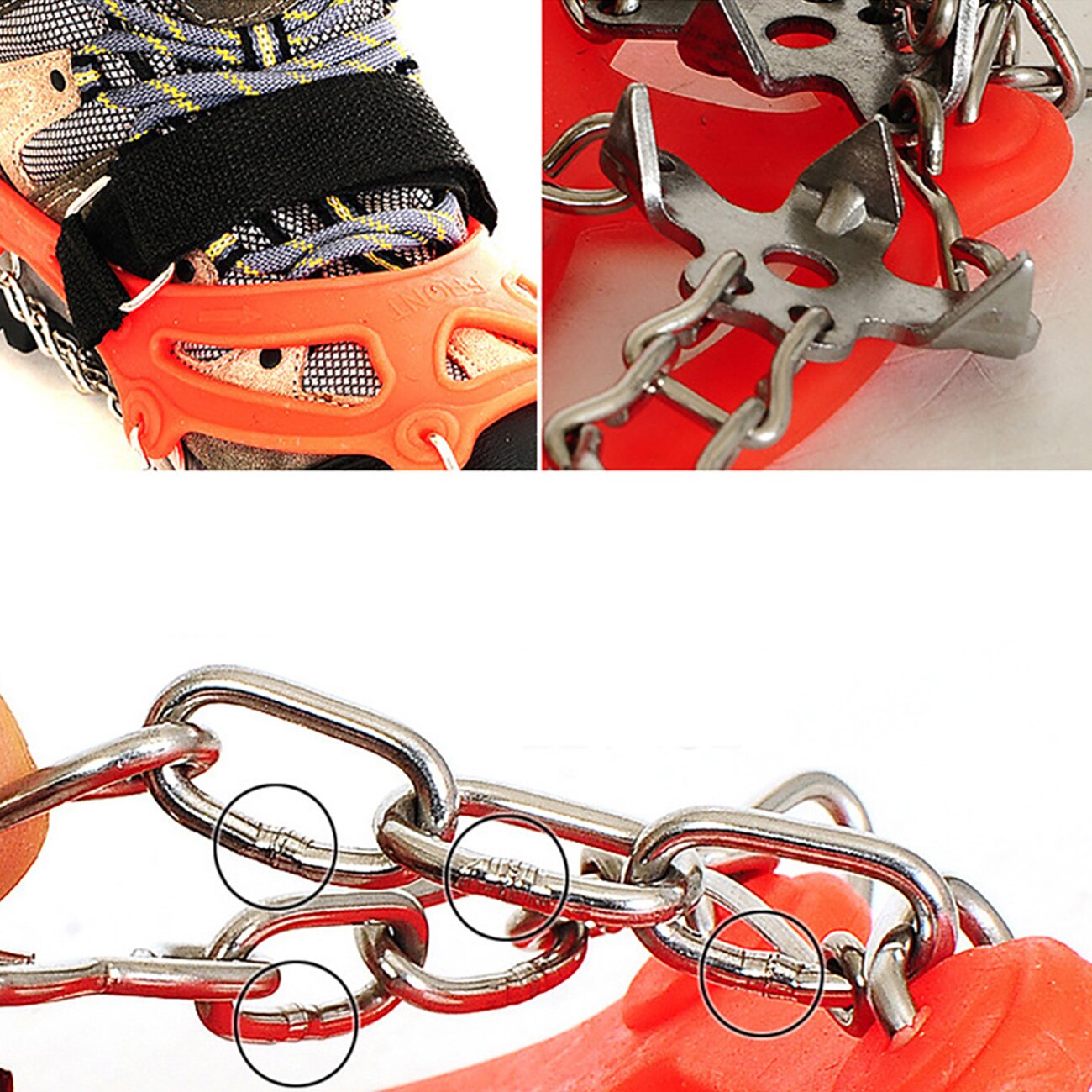 Pinzas de hielo con dientes de acero para escalada, botas antideslizantes, tacos de agarre, equipo de esquí al aire libre, 1 par