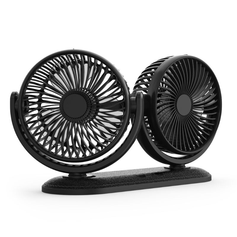 USB 5V 2A Fan Drehbare Dual Kopf Auto Fan Einstellbare 3 Geschwindigkeiten Armaturenbrett Schreibtisch Auto Fan für Fahrzeug Lkw Lieferwagen SUV RV Stiefel