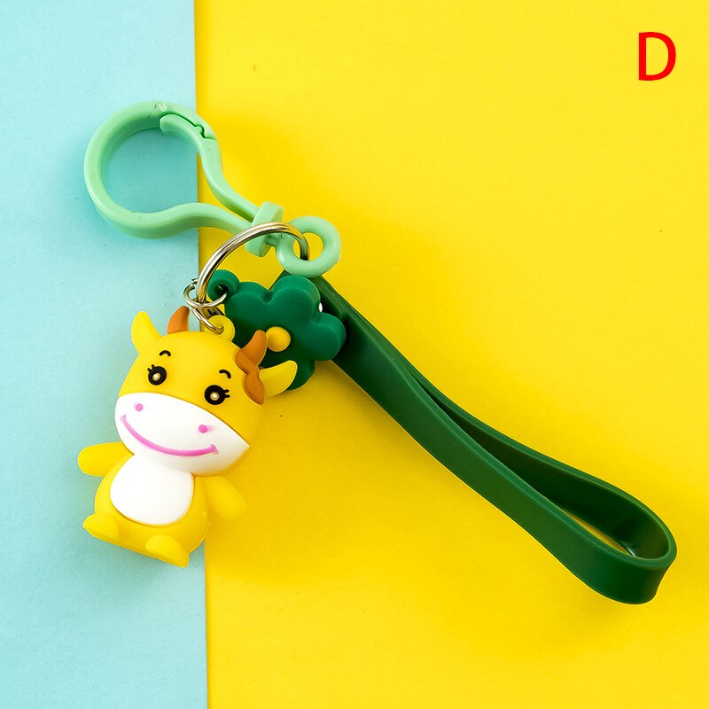Year of the Ox Keychain Cow Doll Key Chain Lucky Car Key Chain Bag Pendant Keyring Year For Kids