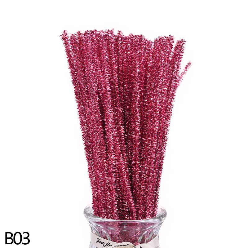 Bâtonnets en peluche en Chenille 100 p/lot | Nettoyage de tuyaux, fournitures artisanales éducatives et de jouets en peluche pour enfants, bricolage: B03-100pcs