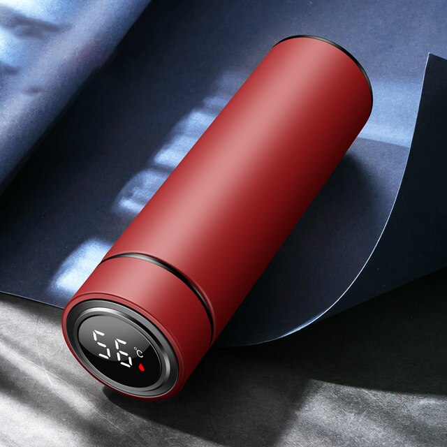 Inteligentny kubek izolowany z wyświetlaczem temperatury gadżety kuchenne wysokiej jakości butelka na wodę termos kubek termiczny ze stali nierdzewnej: czerwony