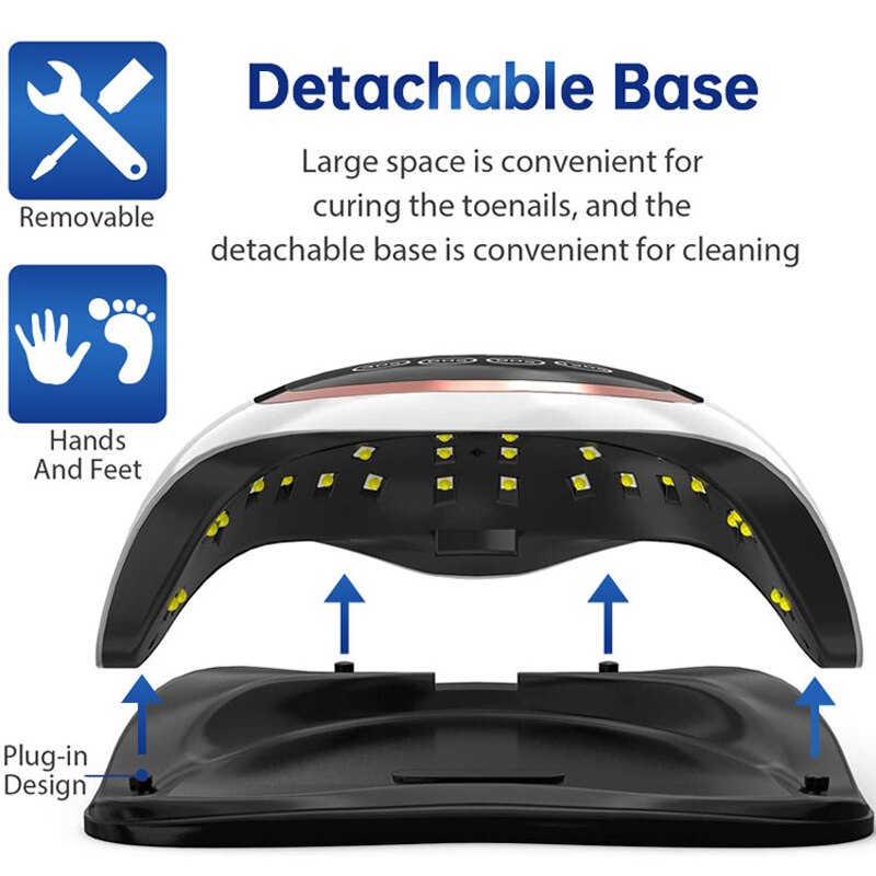 BLUEQUE V3 LED UV lámpara gran espacio 168W lámpara de uñas pantalla LCD rápido seca uñas secador de Gel lámpara lámpara para manicura