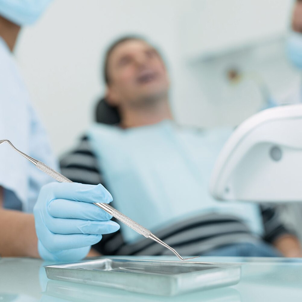 Limpiador de dientes de hoz para dentista, herramienta Dental de acero inoxidable para cuidado Dental, doble extremo, con sonda de anzuelo, explorador higiene