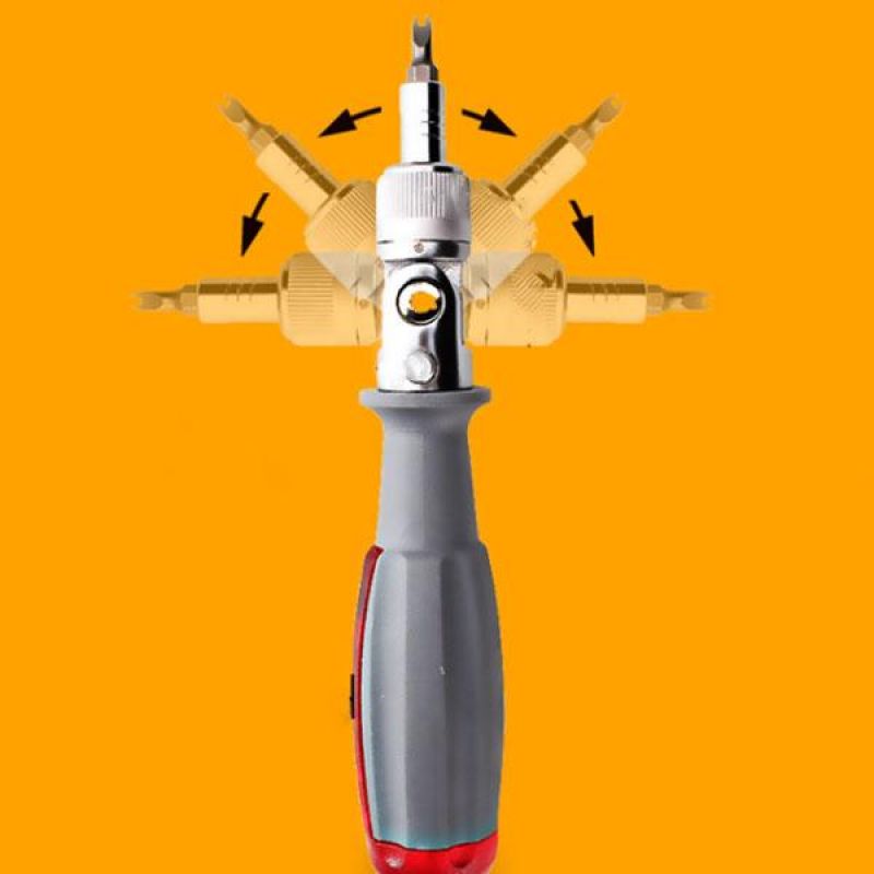 Adjustable Angle Ratchet Screwdriver 180 Degree Adjustable Hexbit Angle Driver Ratchet Wrench Multi-function Screwdriver