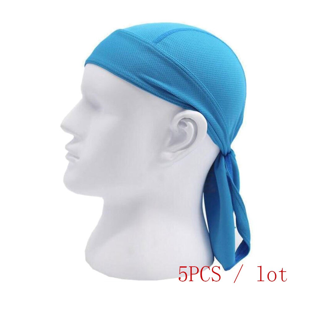 5 unit Men Cycling Pirate Cap Outdoor Sport Bandanas Pure Color Motor Cycle Head Scarf Ciclismo Balaclava Bicycle Bike Headwear: 12