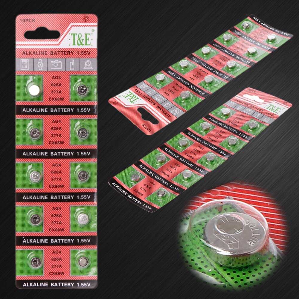10 PIÈCES Montre Pile AG4 377A 377 LR626 SR626SW SR66 LR66 Piles Bouton Jouets Caméra À Distance