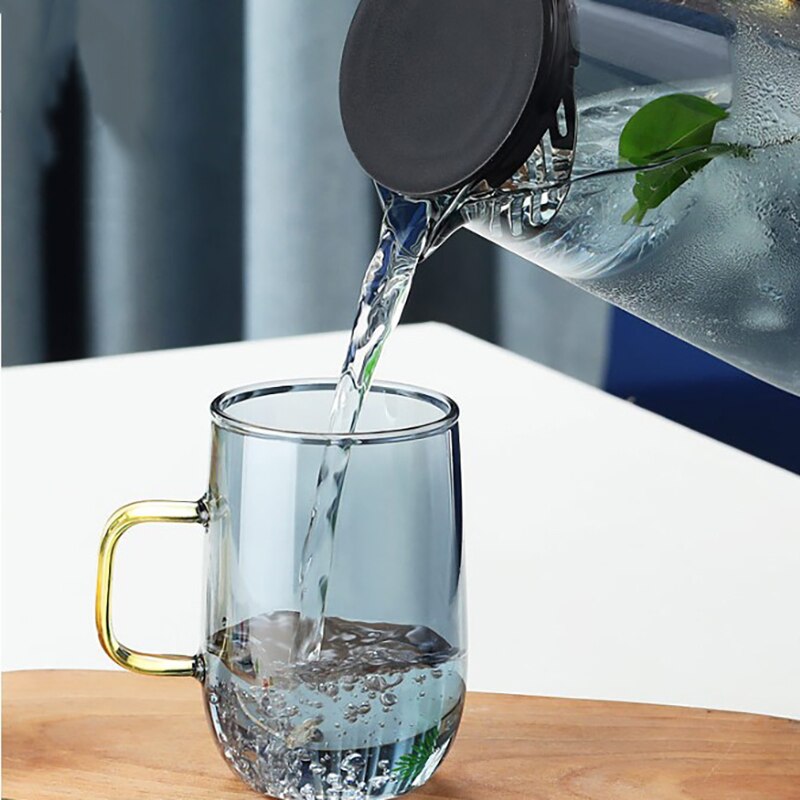 1600ml styl skandynawski żaroodporny szklany czajnik o dużej pojemności gospodarstwa domowego przeciwwybuchowy sok kawy dzbanek robić mleka filtr z pokrywką