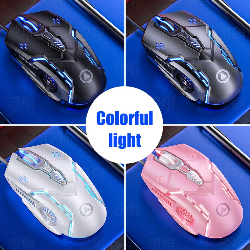 Gaming Mouse Colorful Silent Suitable For Laptop Gamers Mouse 6-button With DPI Optical Sensor RGB Optical Mechanical Mouse