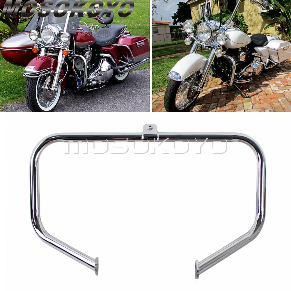 Krom motorveien motorvernet 32mm rør krasj bar støtfanger til harley på turné vei konge gate gli flhx flhr flht 1997