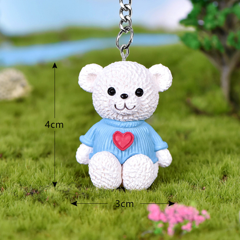 Cartoon Hars Beer Pop Sleutelhanger Vrouwen Mannen Leuke Anime Teddy Sleutelhanger Op Tas Auto Trinket Sieraden Bruiloft Meisjes: Marineblauw
