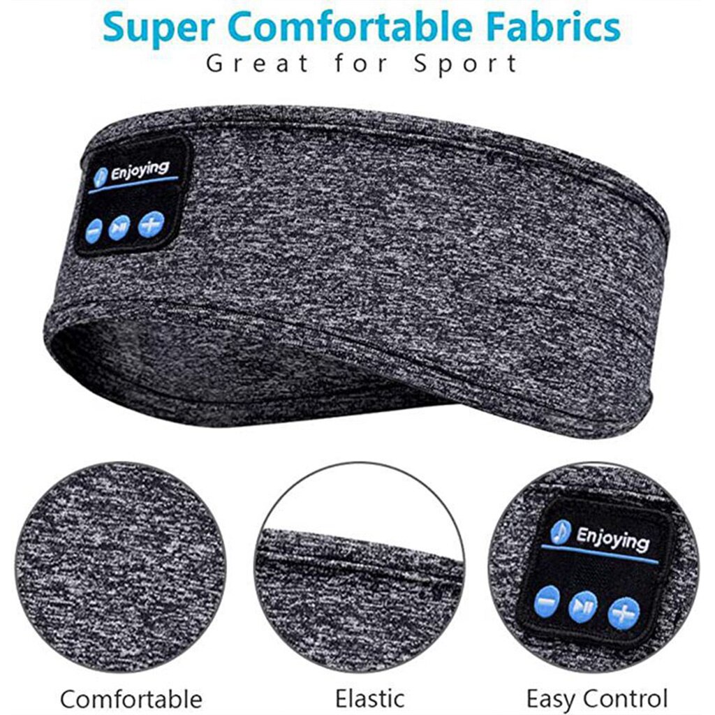 Bluetooth Slapen Hoofdtelefoon Hoofdband Dunne Zachte Elastische Comfortabele Draadloze Muziek Hoofdtelefoon Oogmasker Voor Side Sleeper