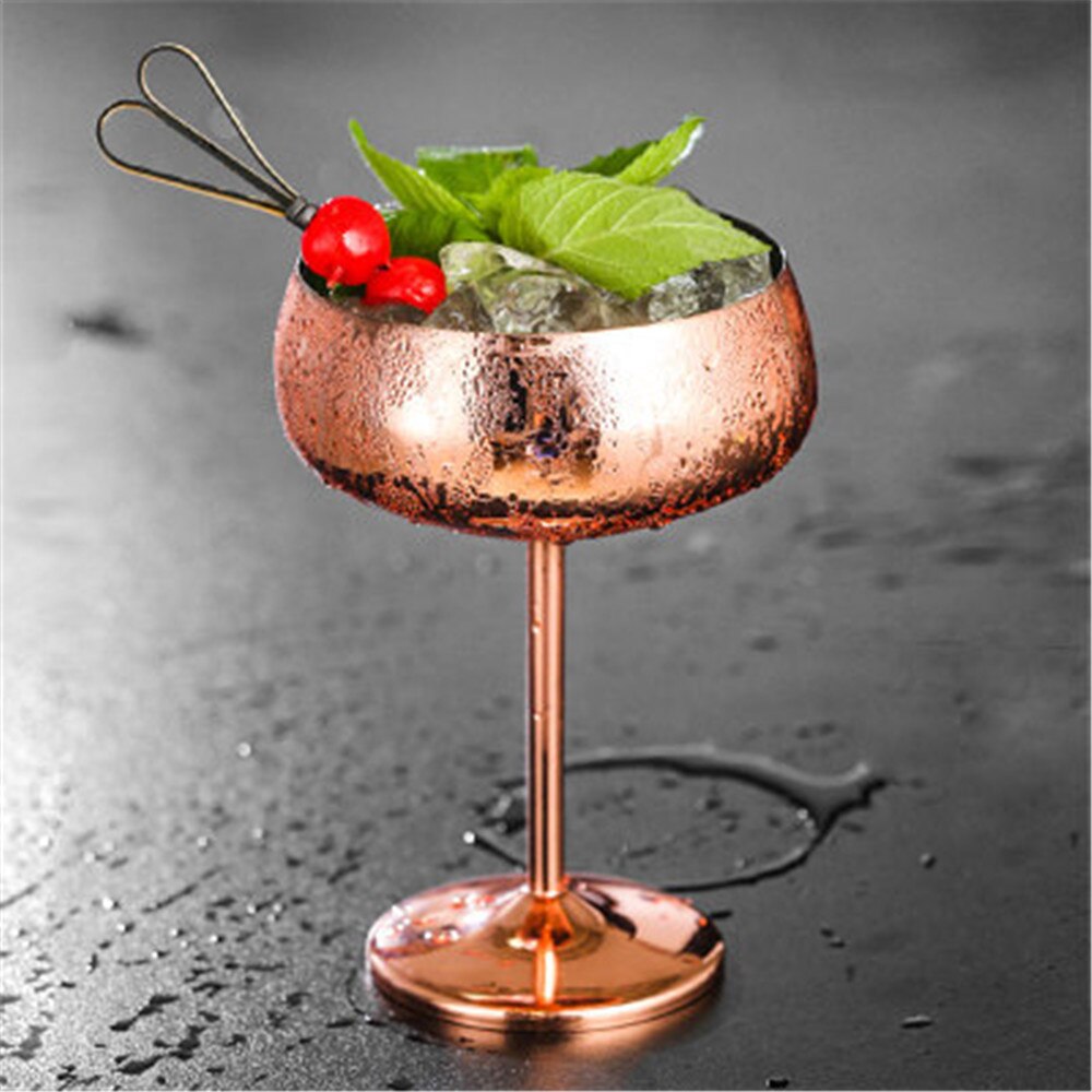 Stainless Steel Cocktail Glass Silver Rose Cocktail Juice Drink Champagne Goblet Party Barware Kitchen Tools 1pcs