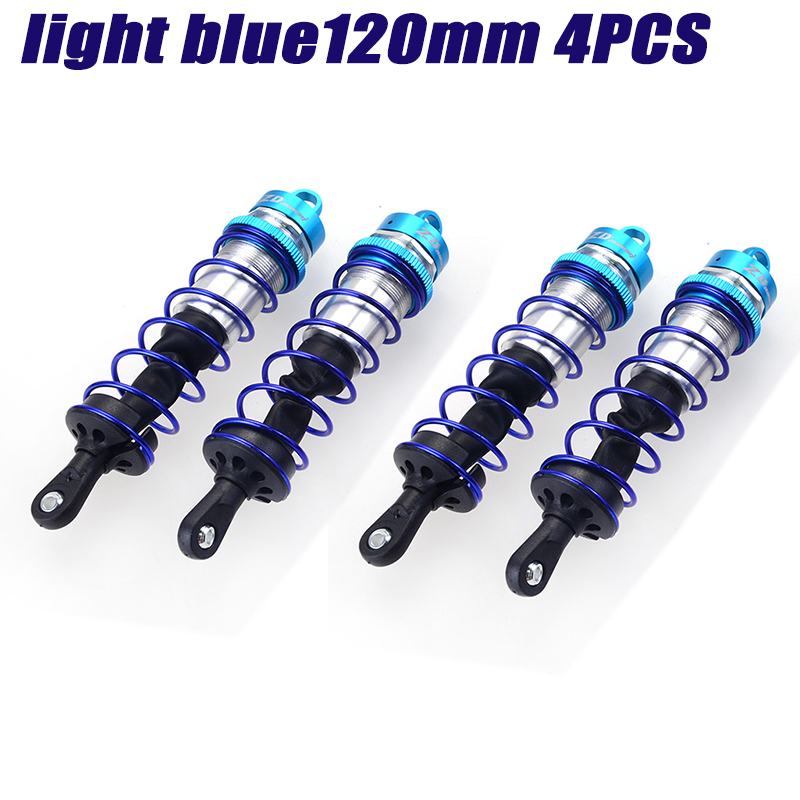 ZD Racing 4PCS Metal Shock Absorber 120mm Front&amp;143mm Rear Damper Suspension for 1/8 RC Car HSP DHK HPI Traxxas JLB Wltoys Drift: L Blue 4PCS 120mm