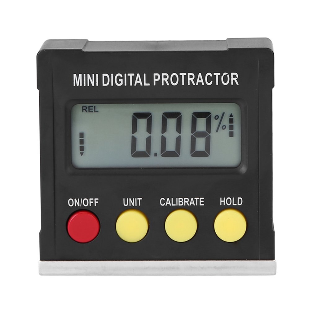 360 Degree Black Mini Digital Protractor Inclinometer Electronic Level Box Magnetic Base Measuring Tools