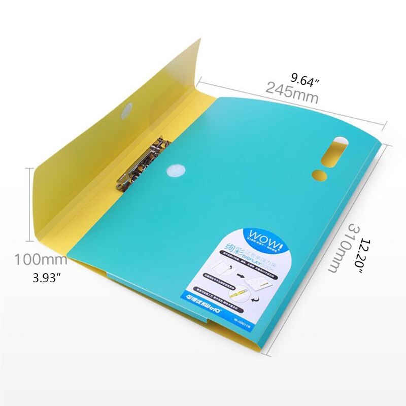 39XC Portable A3 File Folder Foldable A3 File Folder with Hidden Pen Holder Sturdy Metal Paper Clip Vertical File Clipboard