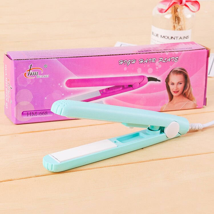 Alisador de pelo rizado mini stick de pelo rizado para estudiantes, plancha de pelo recta de doble uso