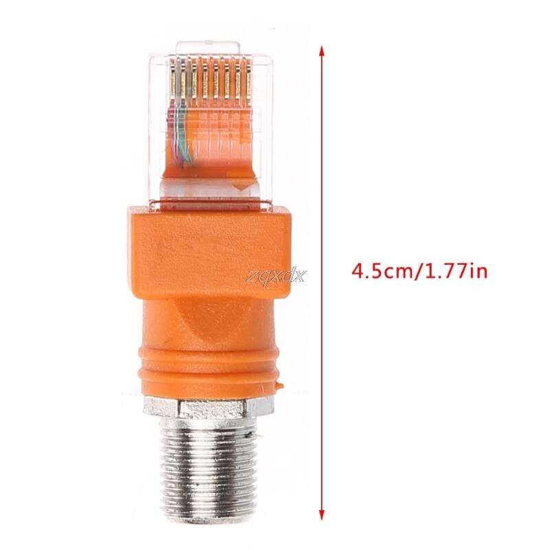 Cable adaptador de acoplador de barril Coaxial F hembra a RJ45 macho, convertidor de conector RJ45 a RF, y