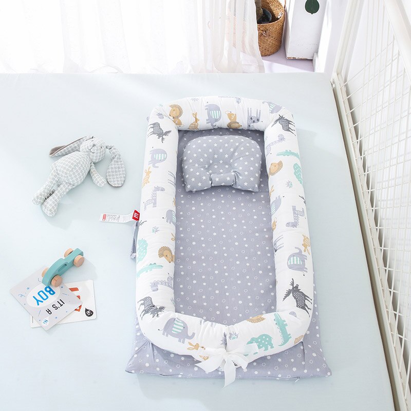 Småbarn rejse krybbe seng spædbarn baby co sove seng bomuld vugge bærbar snuggle 90*50cm tegneserie nyfødt sovende artefakt
