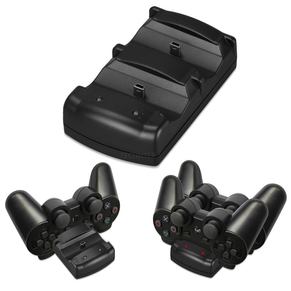 Dual Ladegeräte USB Dual Lade Powered Dock Ladegerät für PlayStation 3 für Sony für PS3 Controller Navigation