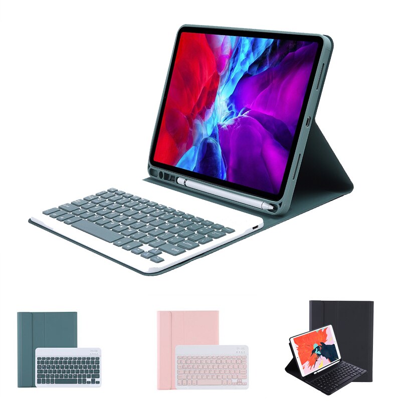 Tablet Wireless Bluetooth Keyboard Case For iPad Air4 10.9th Generation Candy Colors With Stand &amp; Pen Slot Tablet Keyboard