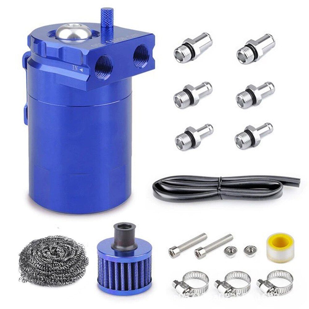 Kit de tanque de aceite con filtro de aire para coche, trampa de combustible, accesorios de piezas de automóviles: Azul