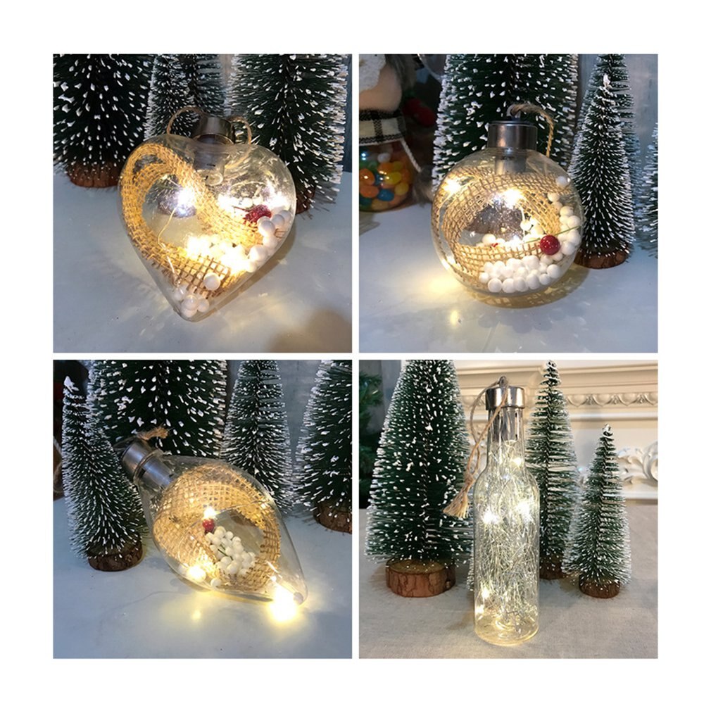 Kerstversiering Lichtgevende Plastic Flessen Kerstballen Decoraties Kerst Hanger Verlichting Gordijnen