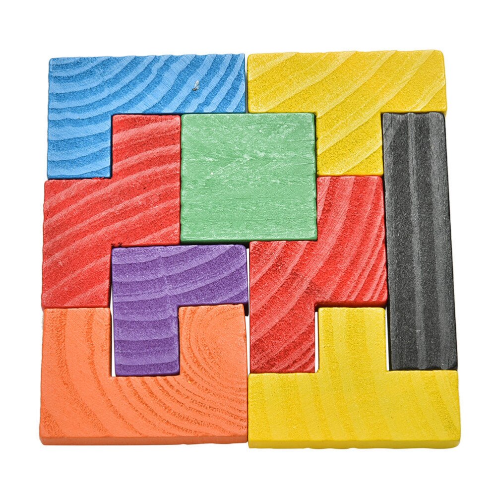 1 Pcs Grappige Houten Tangram Brain Teaser Puzzel Tetris Game Educatief Baby Kind Kid Speelgoed Voor Kinderen