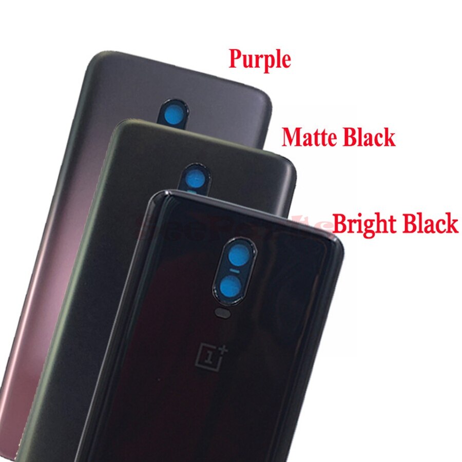 Capa da bateria para oneplus 6, cobertura da caixa de vidro traseira da caixa da porta traseira da caixa para oneplus 1 + 6 6t com lente da câmera