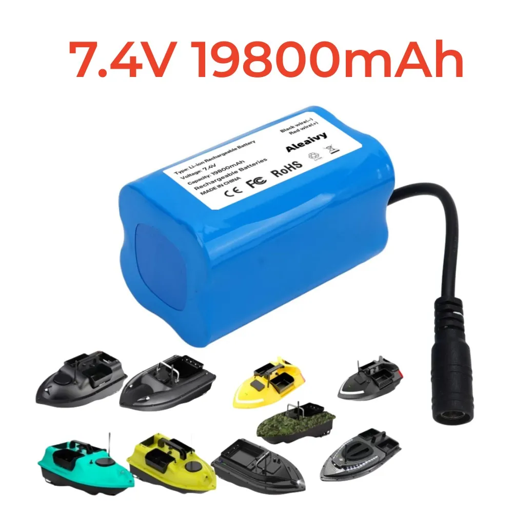 Li-ion-batteri 7.4v 19800 för  v020 v900 -5 v007 c18 h18 v18 d18b fx88 fjärrkontrollerade rc-fiskebåtsbatterier