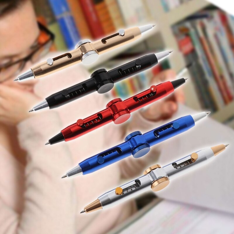 Novelty Fidget Spinner Metalen Pen Anti Stress Pen Speelgoed Balpen Kids Student