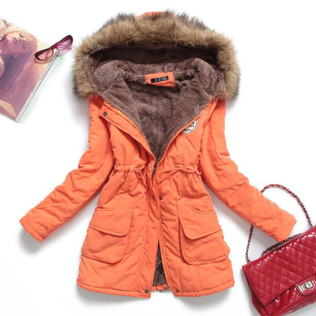 Zogaa vinterjakke kvinner tykk varm hette parka mujer bomullspolstret frakk lang avsnitt pluss størrelse 3xl slim jakke kvinne: 7 / Xxl