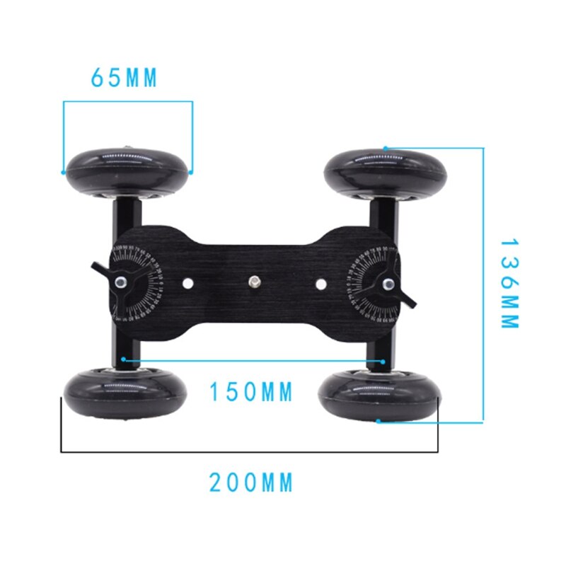 Cámara deportiva fotografía Rail coche cuatro ruedas negro Ultra silencioso escritorio Mini cámara SLR carro