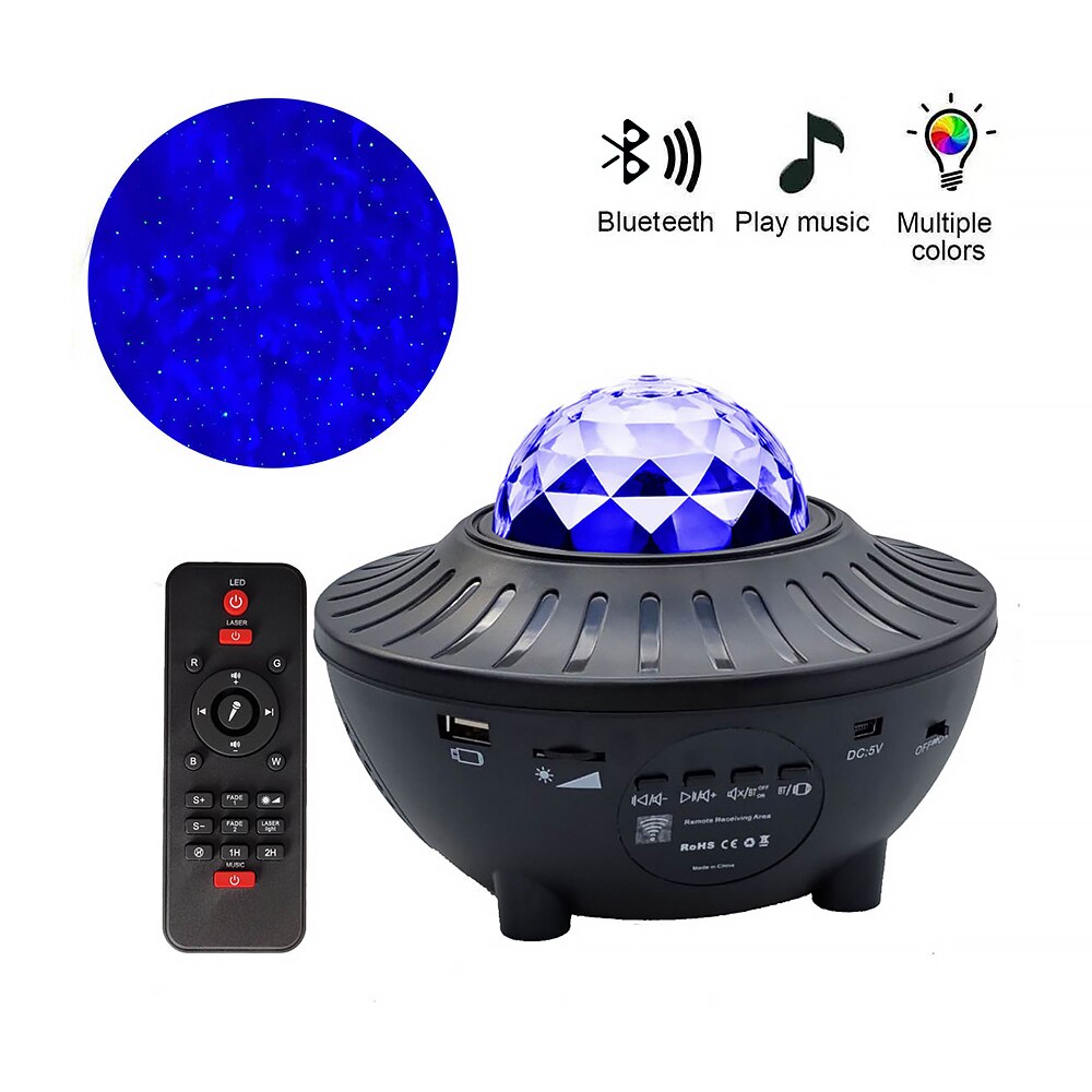 Galaxy Projector Light Sky Twilight Star Ocean Wave Projection Bluetooth Speaker Voice Control Christmas Projector Light