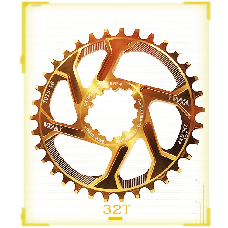 Pédalier de vélo VXM vtt GXP manivelle à engrenages fixes 30T 32T 34T 36T 38T plateau pour pièces de vélo sram gx xx1 X1 x9 GXP: Gold 32T 1PCS