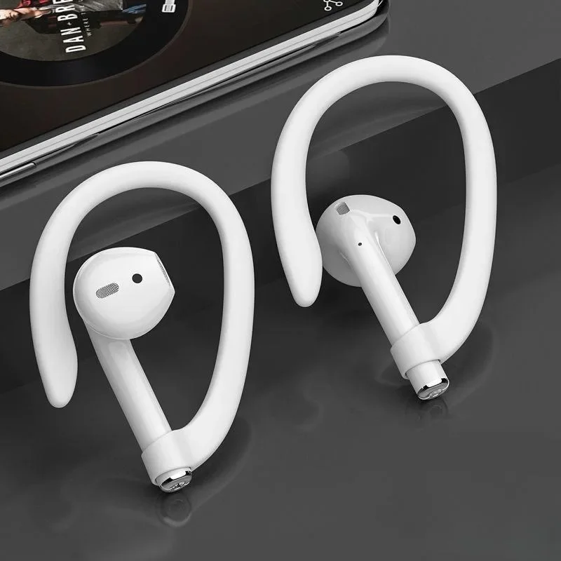 1Pair Silicone Anti-lost Ear Hooks Bluetooth Earphone Sports Prevent Falling Ear Hook Universal Wireless Earphone Accessories: Olive