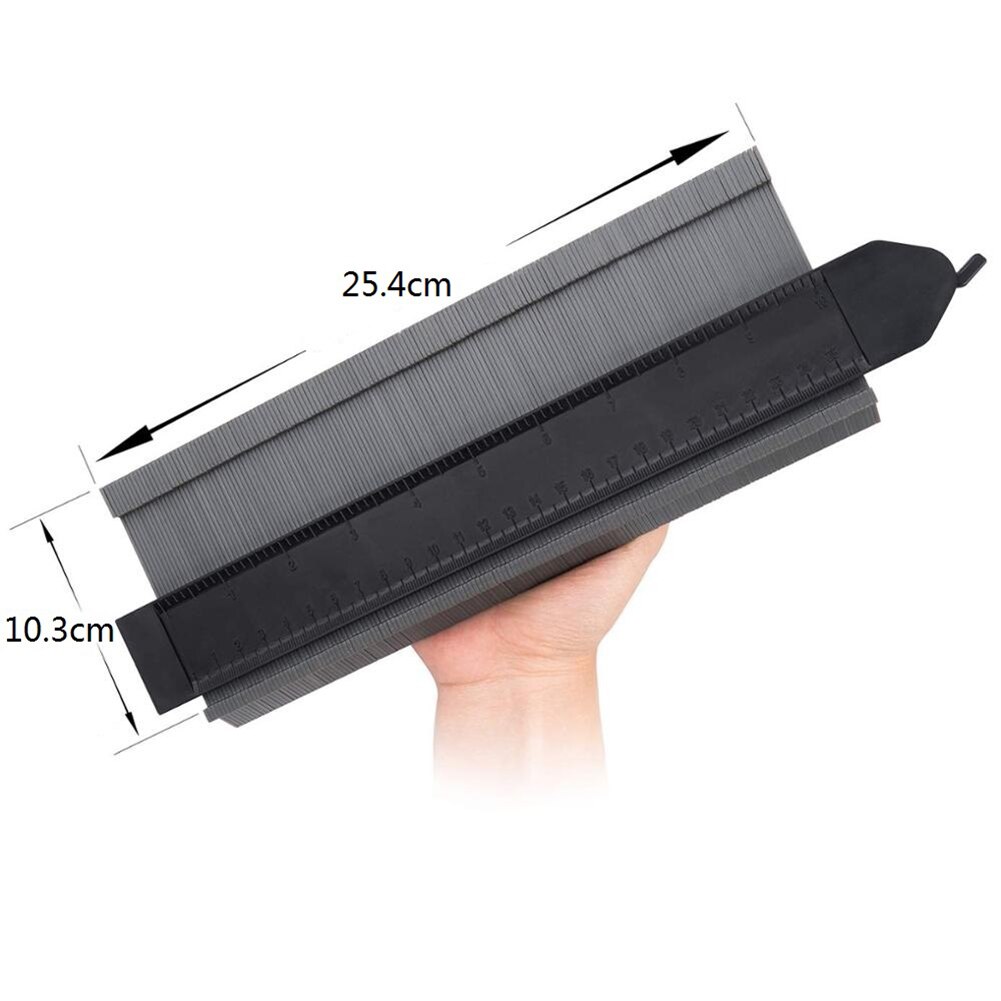 10/6inch Contour Gauge Profile Duplicator Contour Gauges Standard Wood Marking Tool Tiling Laminate Tiles Profile Measuring Tool: 10 inch Gray