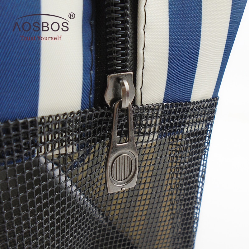 Aosbos Neue Mesh Gestreiften Kosmetik Taschen Große Kapazität Wasserdichte Oxford Toiletten Tasche Tote Frauen Männer Reise Veranstalter Make-Up Tasche