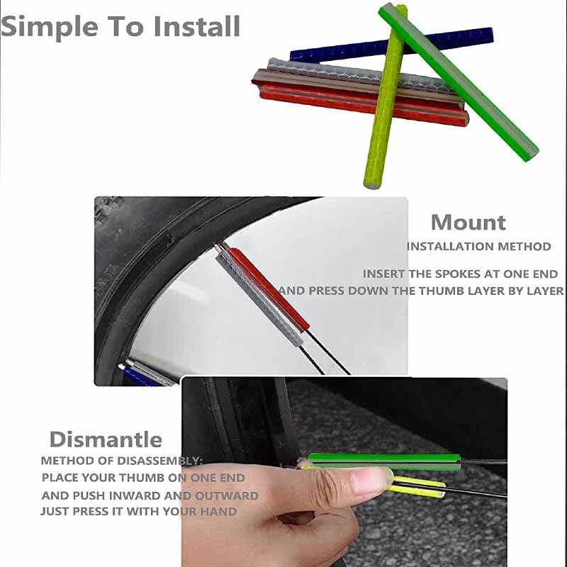 12 teile/satz Bike Speichen Reflektor Fahrrad Radfahren Reflektierende Clip Speichen Räder Rohr Warnung Licht Streifen Reflektor Reflektierende 78mm