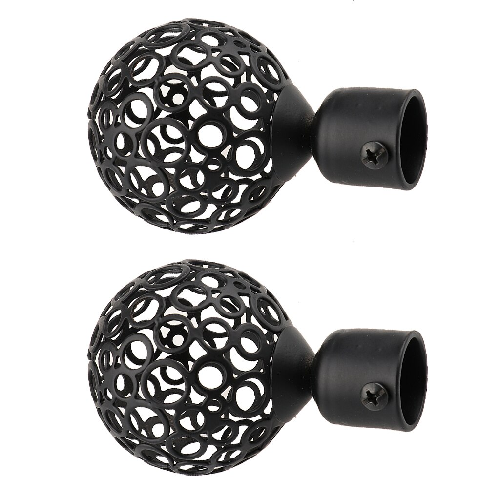 2x Assorted Decorative Window Curtain Pole End Drape Rod Finals Head with Inner Dia. 22mm
