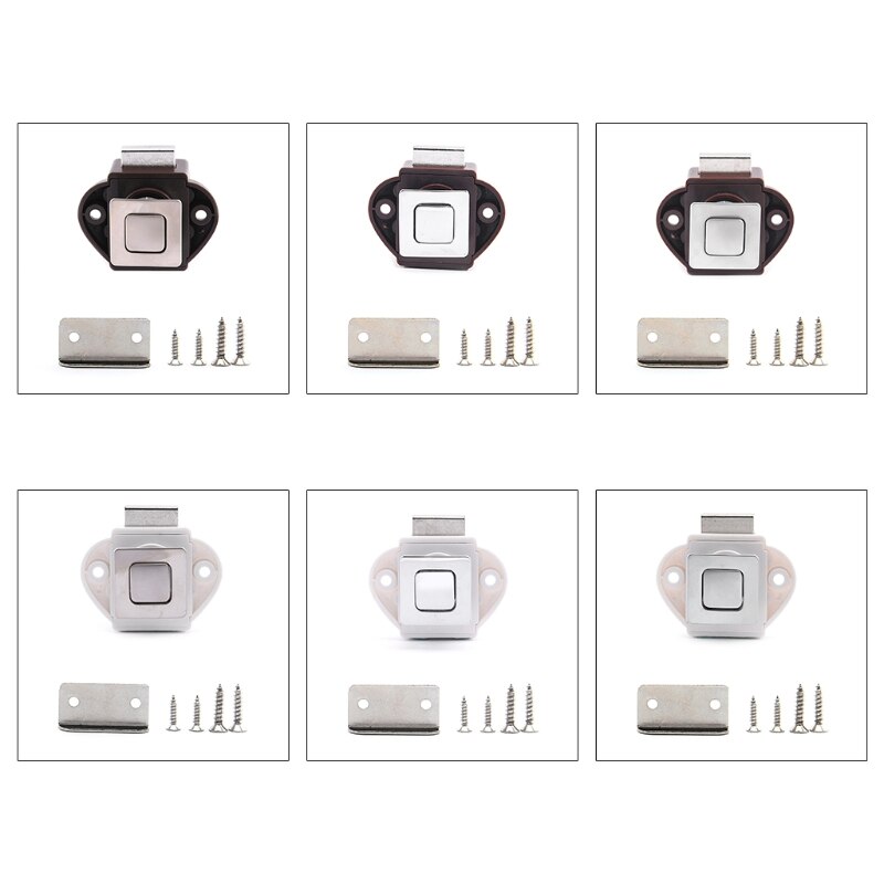 Verborgen Knop Lock Push Button Klink Rv Push Lock Zinklegering Kabinet Sloten Voor Rv Jachten Camper Camper Lade 20mm