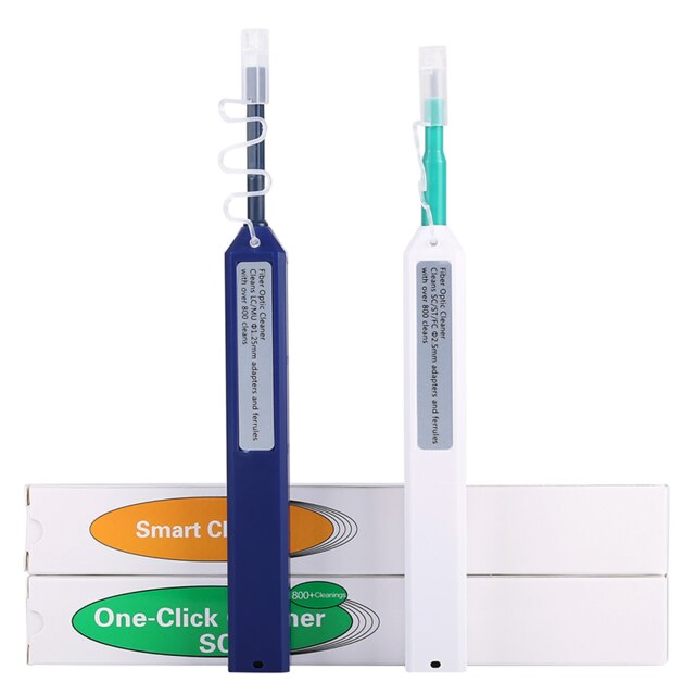 2 Stuks One-Click Cleaner Glasvezel Schoner Pen Reinigt 2.5Mm Sc Fc St En 1.25Mm Lc mu Connector Over 800 Keer: 1pc SC and 1pc LC