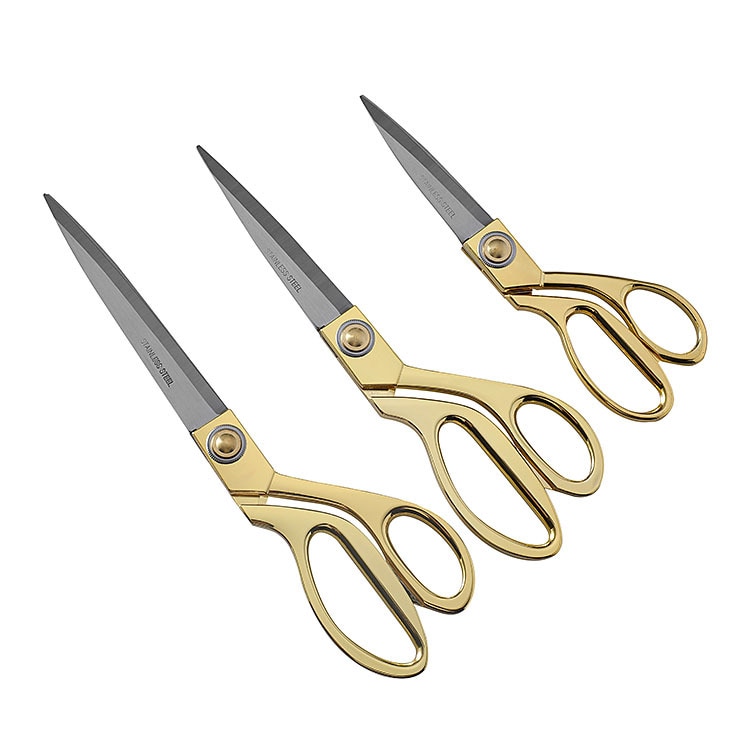 Stainless steel gilded sewing scissors Clothing scissors Sewing and cutting clothes cloth scissors Large fabric scissors