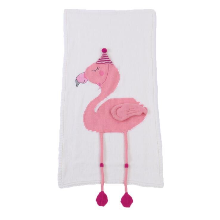 INS Sweet Flamingo coperta bambini coperta lavorata a maglia scialle da spiaggia Baby Holding coperta fotografia puntelli decorazione Mat