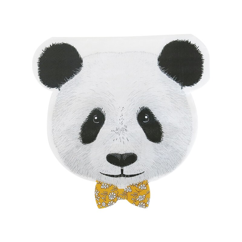 8Guests Disposable Panda Tablewear Sets Paper Cups Plates Napkins Wedding Birthday Party Decoration Supplies Eco-Friendly: napkin 16pcs