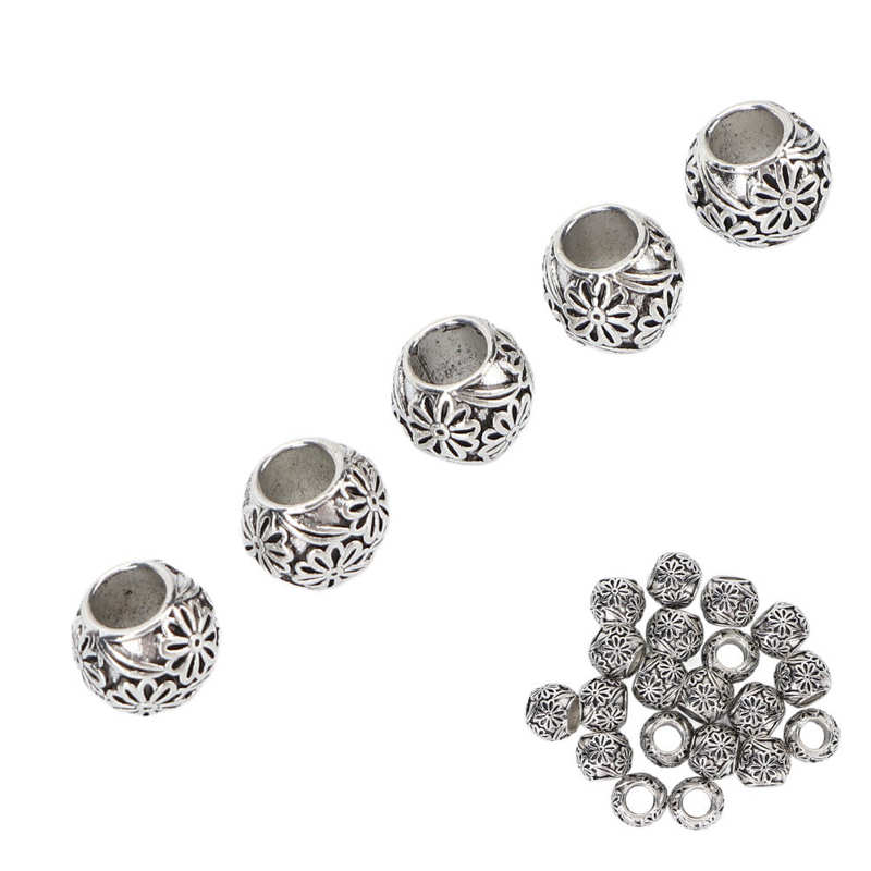 Dreadlocks Kraal Bloem Patroon Baard Kralen Prachtige Sieraden Diy Elegante Mannen Vrouwen Voor Party Voor Armband